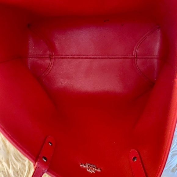 Coach F36658 reversable Tote Bag with Signature / orange Pouch excellent - Picture 4 of 10